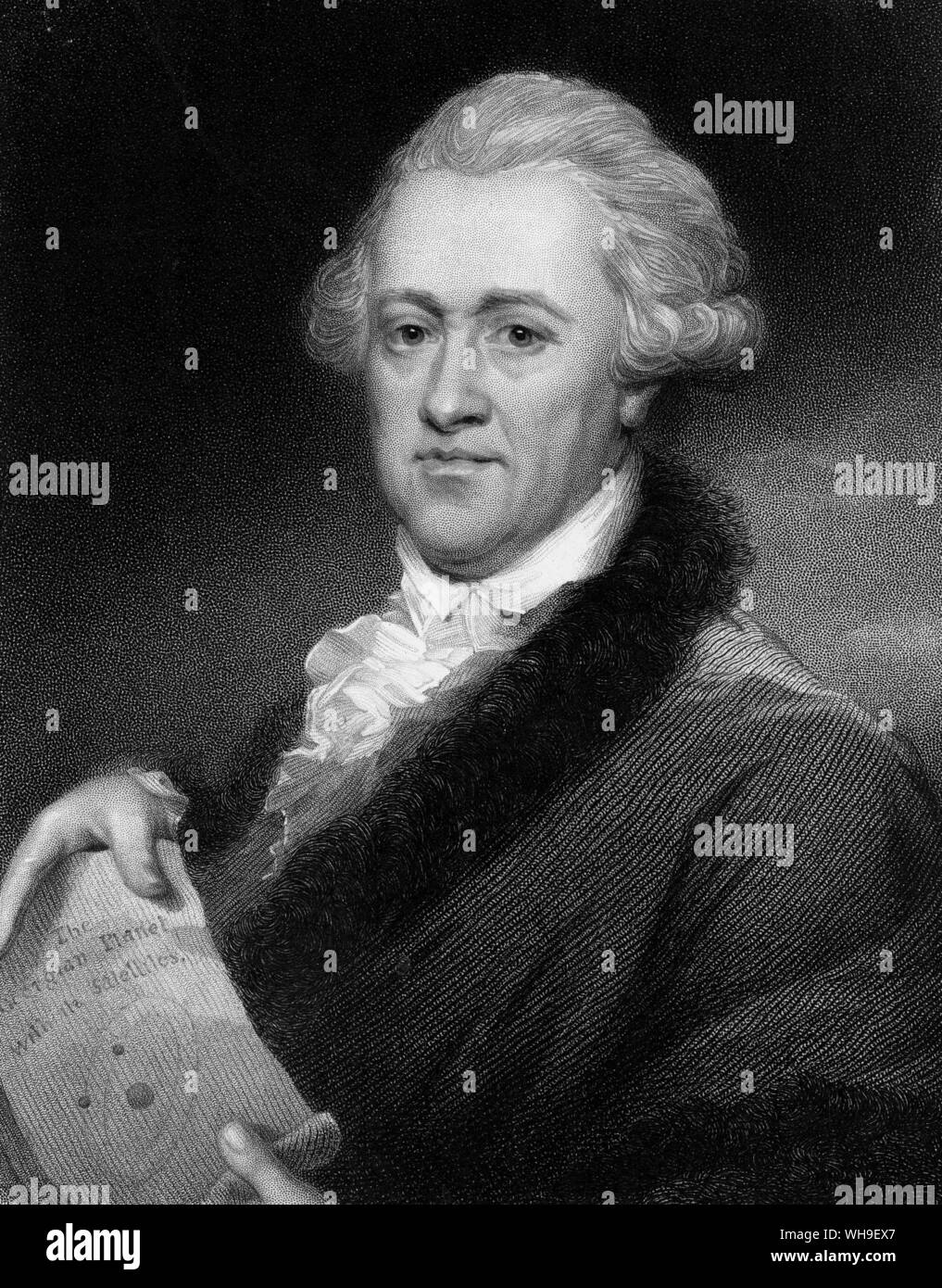 William Herschel (1738-1822). Deutschland geborener englischer Astronom. Hew war ein geschickter Teleskop Teekocher und Pionier der Erforschung der binäre Sterne und Nebel. Er entdeckte den Planeten Uranus im Jahre 1781. Stockfoto