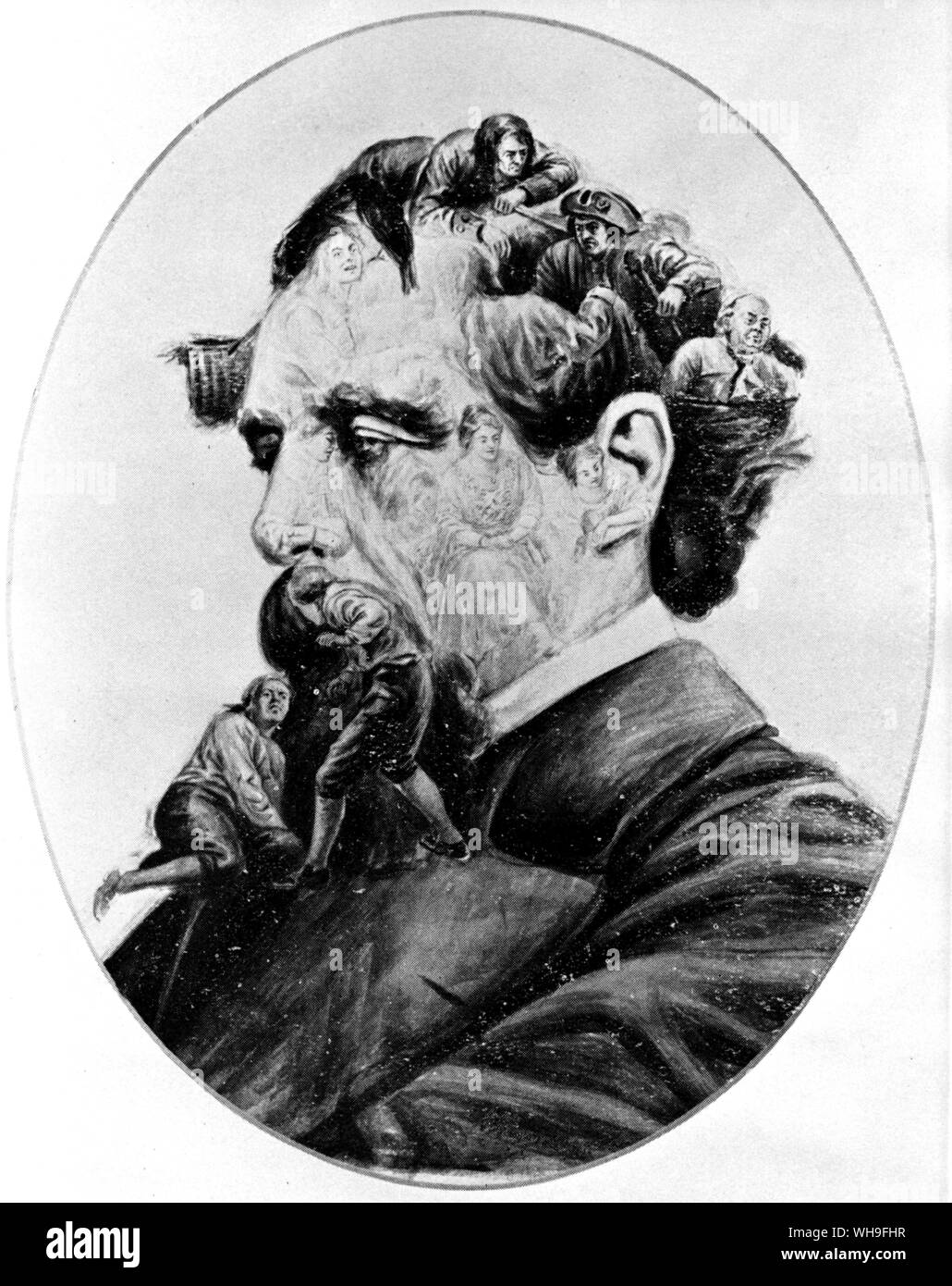 Charles Dickens (1812-1870), englischer Schriftsteller. Setzt sich aus den Zeichen von "Barnaby Rudge'. Stockfoto