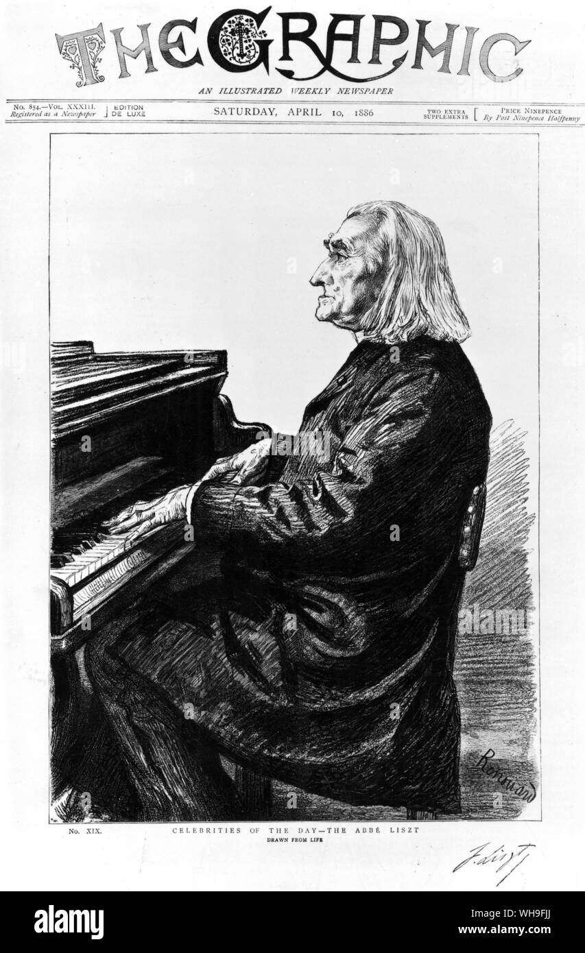Franz Liszt (1811-1886), ungarischer Komponist geboren. Ein herausragender Virtuose auf dem Klavier. Stockfoto