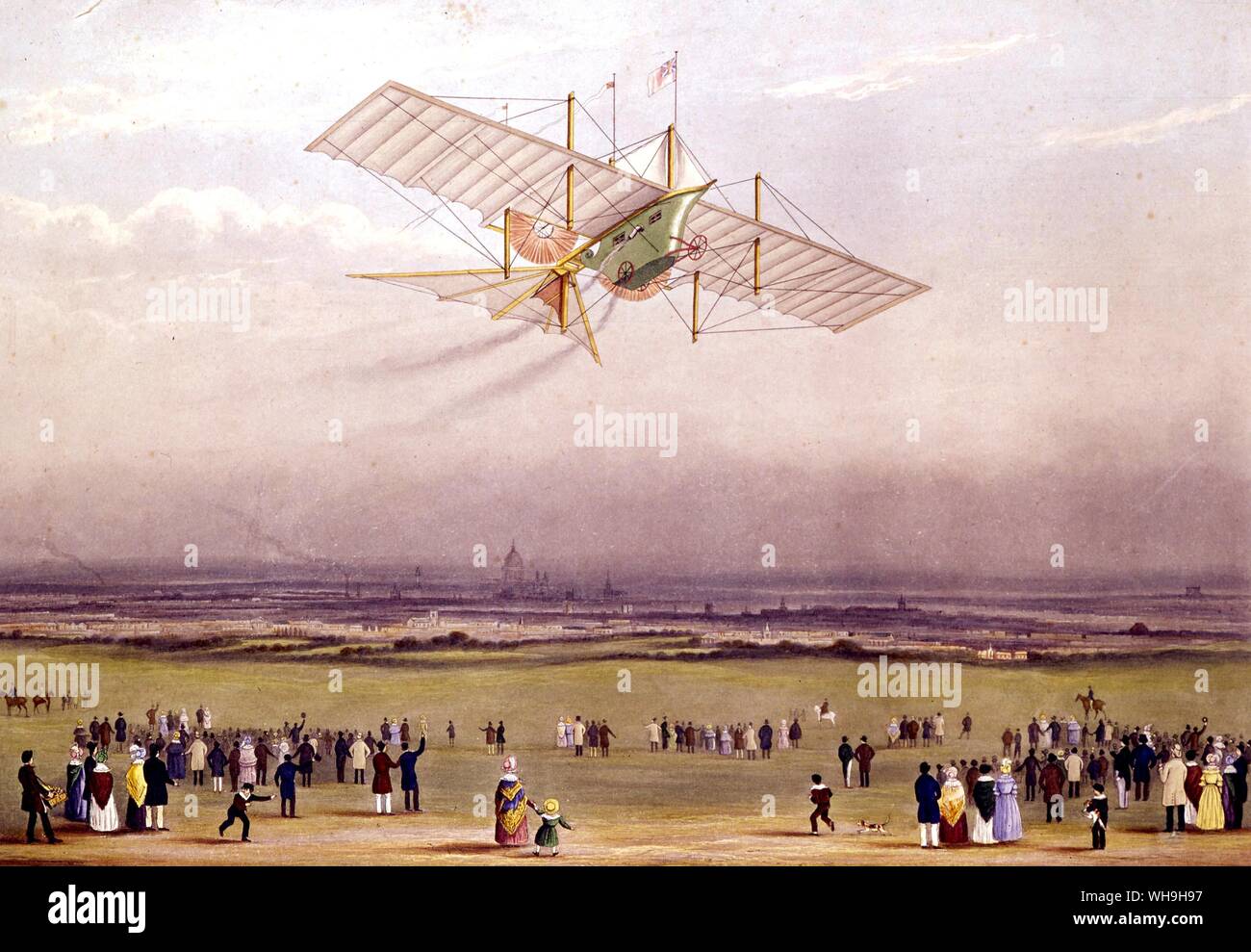 Antenne Dampf Beförderung von Entwürfen von W S Henson 1842 vorbereitet Stockfoto