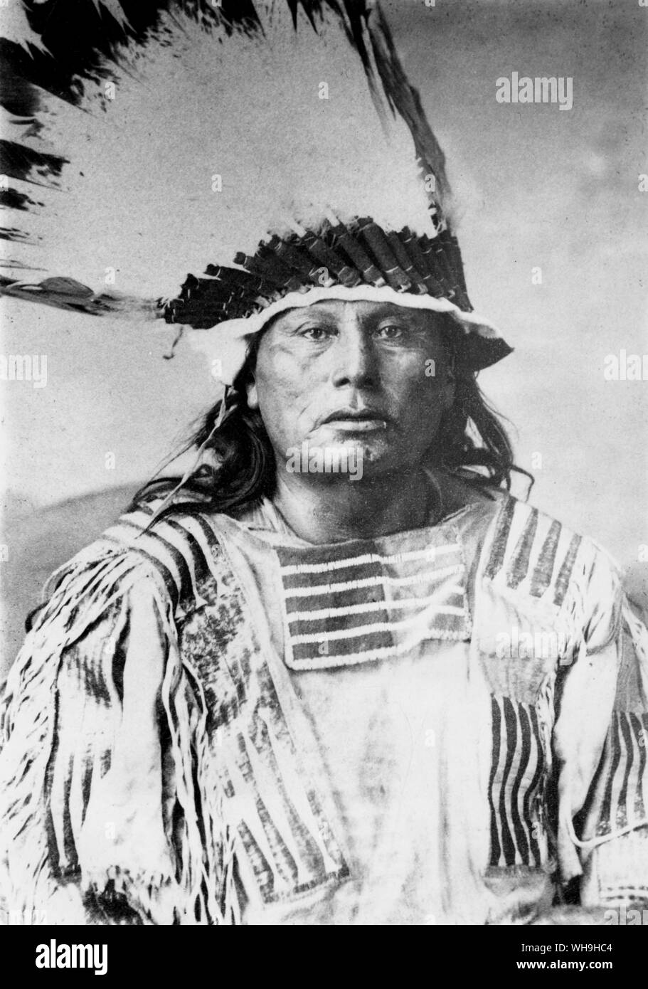Nordamerikanischen Indianer, Chief Sitting Bull (c.1834-1890). Stockfoto