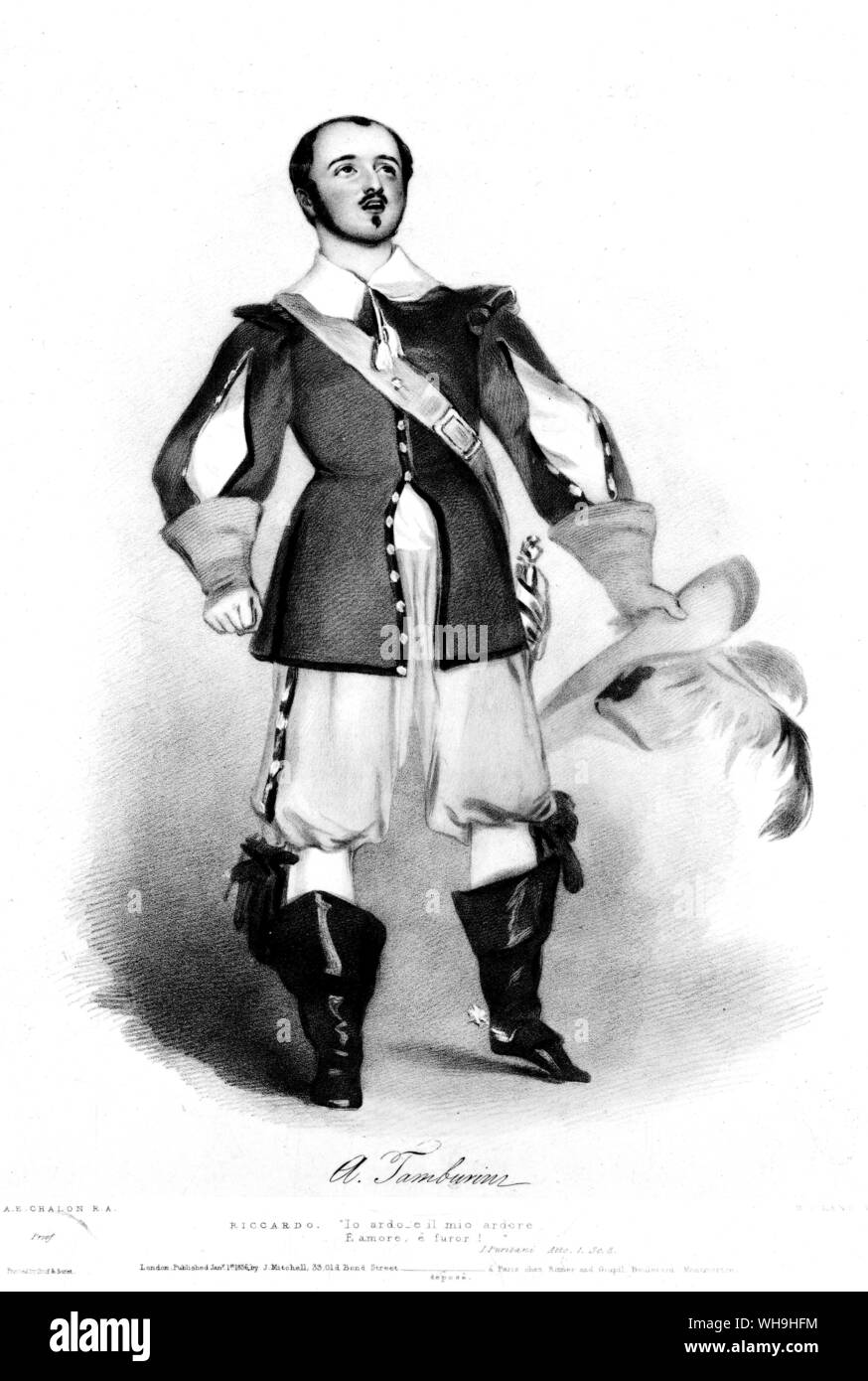 Antonio Tamburini, Opernsängerin, Riccardo. Stockfoto