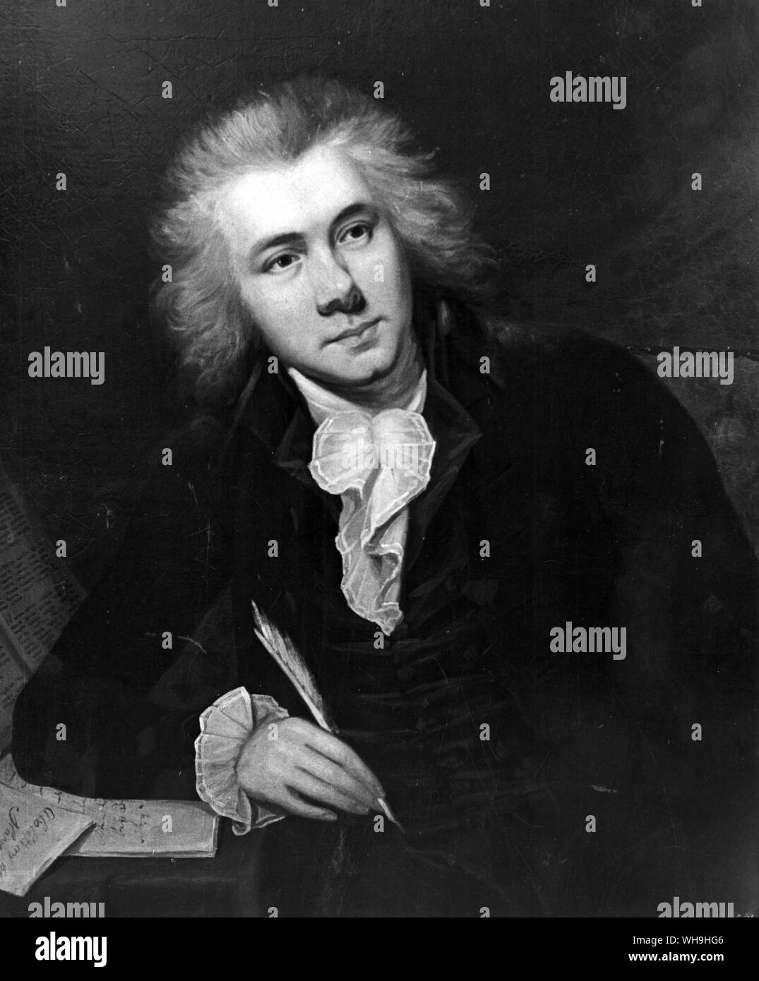 Porträt von William Wilberforce (1759-1833), deutscher Reformator, bei der Abschaffung der Sklaverei im Britischen Empire beteiligt war. Von John steigen in 1789 an Wilberforce House, Hull. Stockfoto