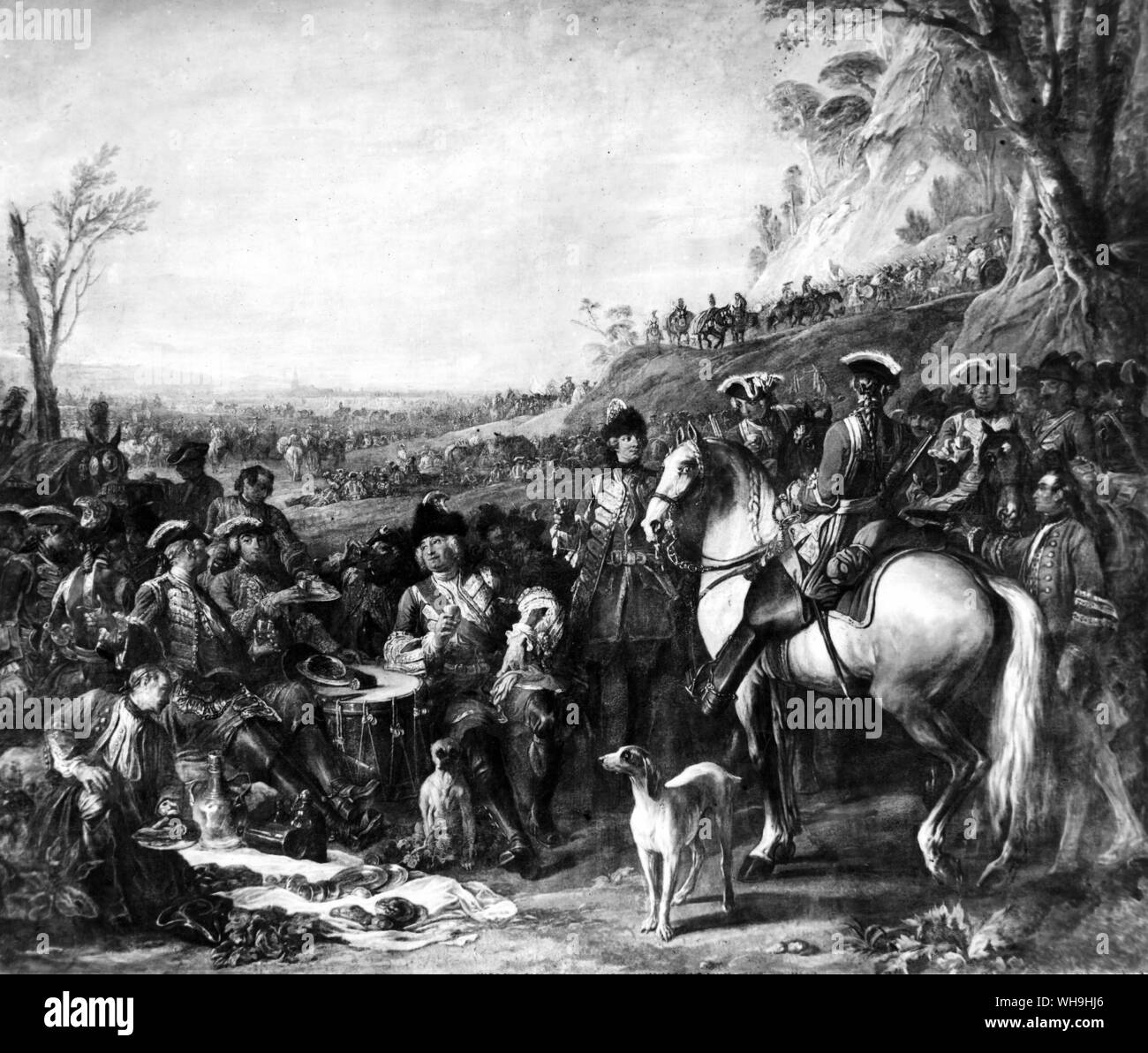 König Ludwig XV. von Frankreich (1710-1774), König von 1715. "Une halte de la Liaison du Roi", Louvre 1737. Stockfoto