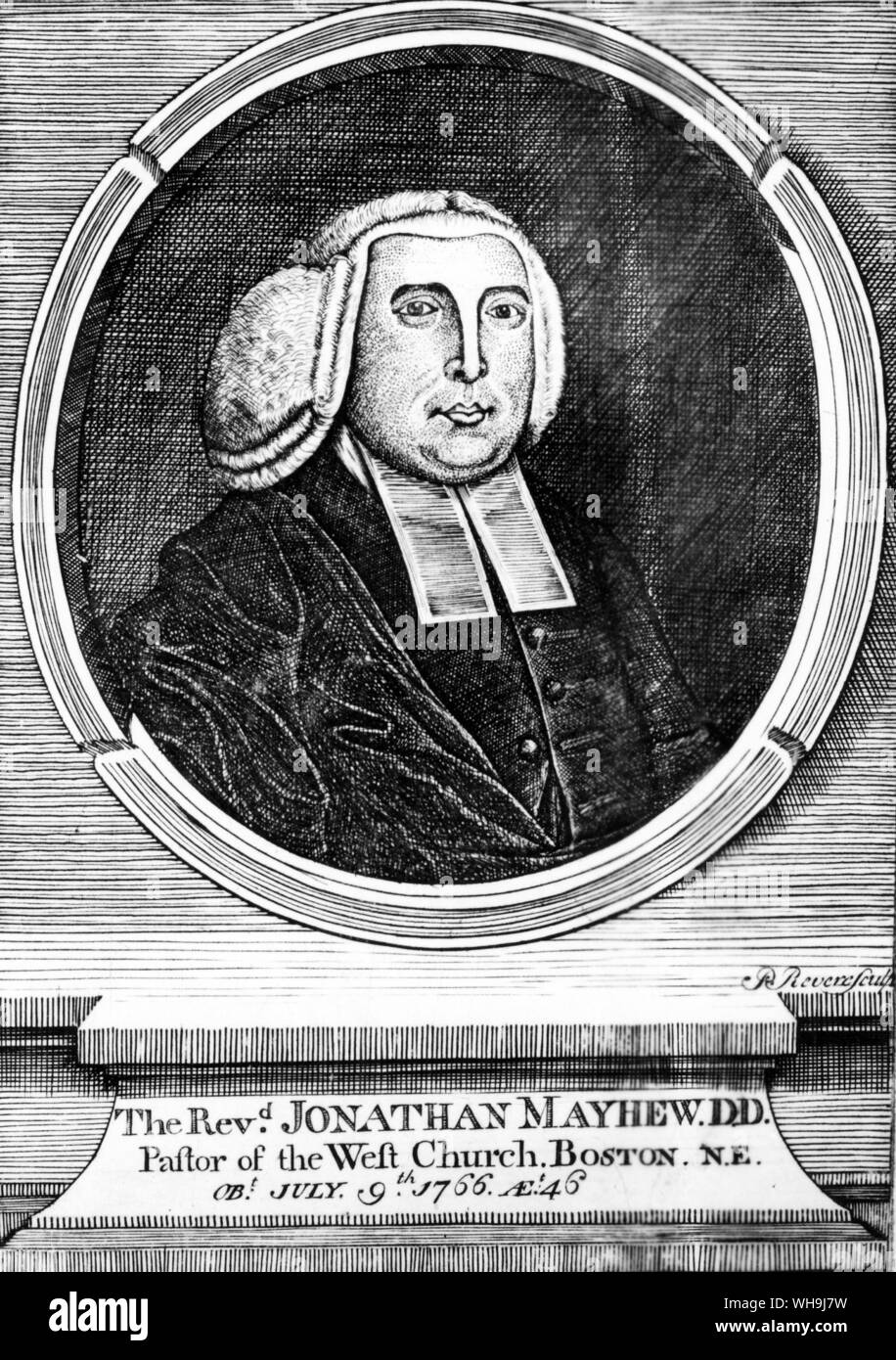 Der Reverend Jonathan Mayhew von Paul Revere. Stockfoto