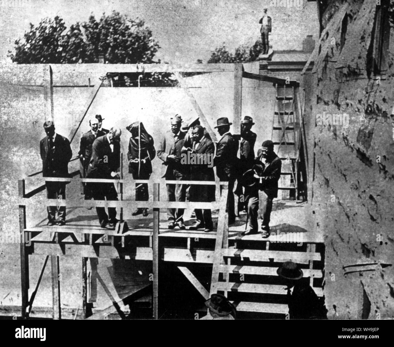 Aufhängen von Spinner Reeves, der Mord an seiner Frau verurteilt. Farbige Mann in Boonville, Cooper County, Missouri 1903 Stockfoto