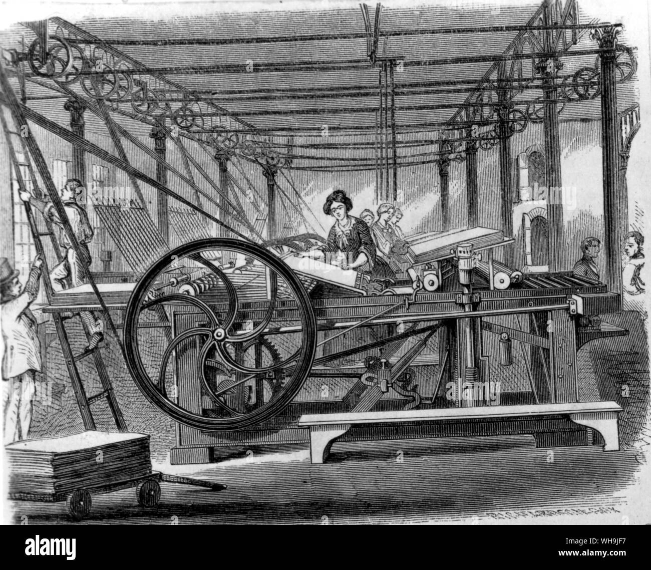 Druckerei 1865 Die Adams drücken Sie Stockfoto