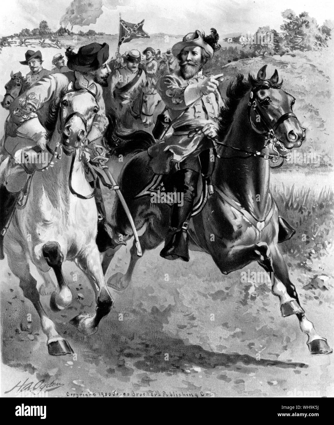General James Ewell Brown Stuart als Jeb Stuart 1833-64 Fahrt rund um George McClellan Juni 1862 bekannt Stockfoto