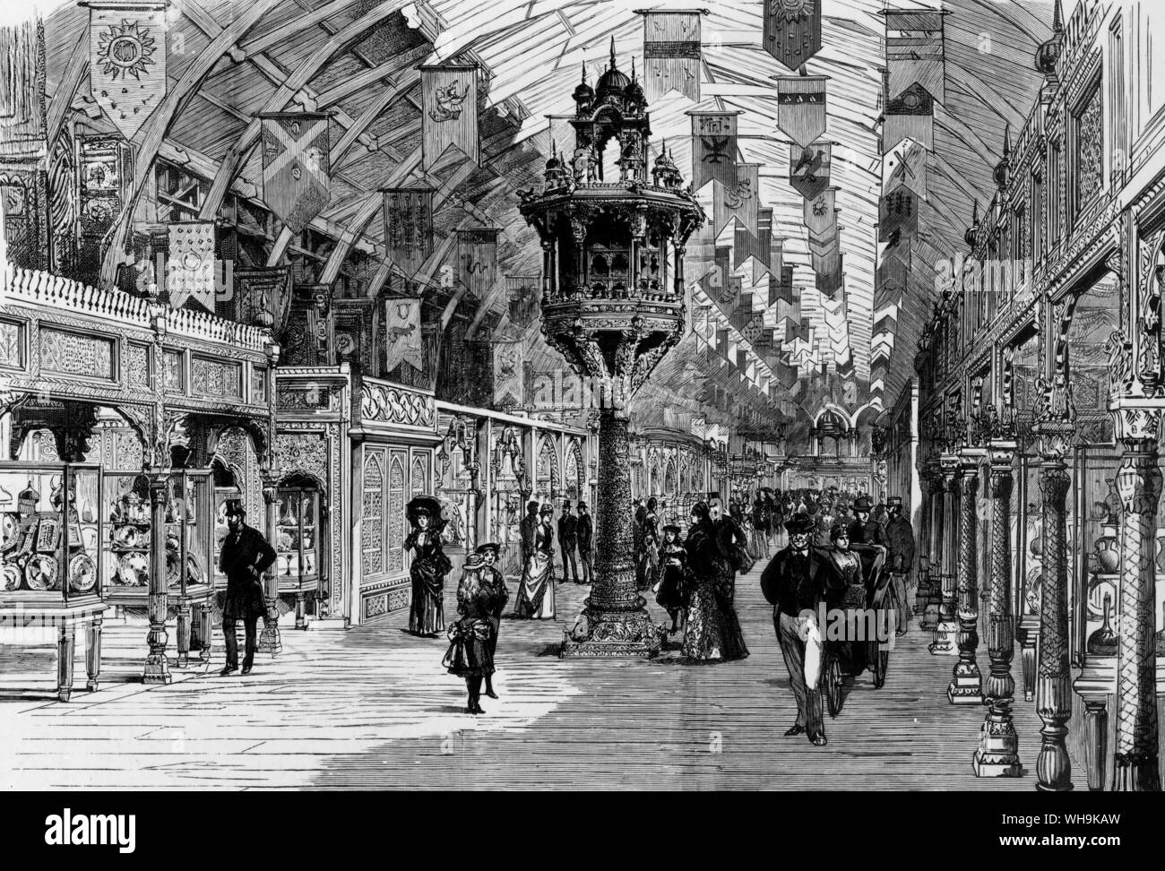 Der indischen Sektion der kolonialen und indischen Ausstellung - die mittlere Hof mit Taubenschlag. 13. Mai 1886. Stockfoto