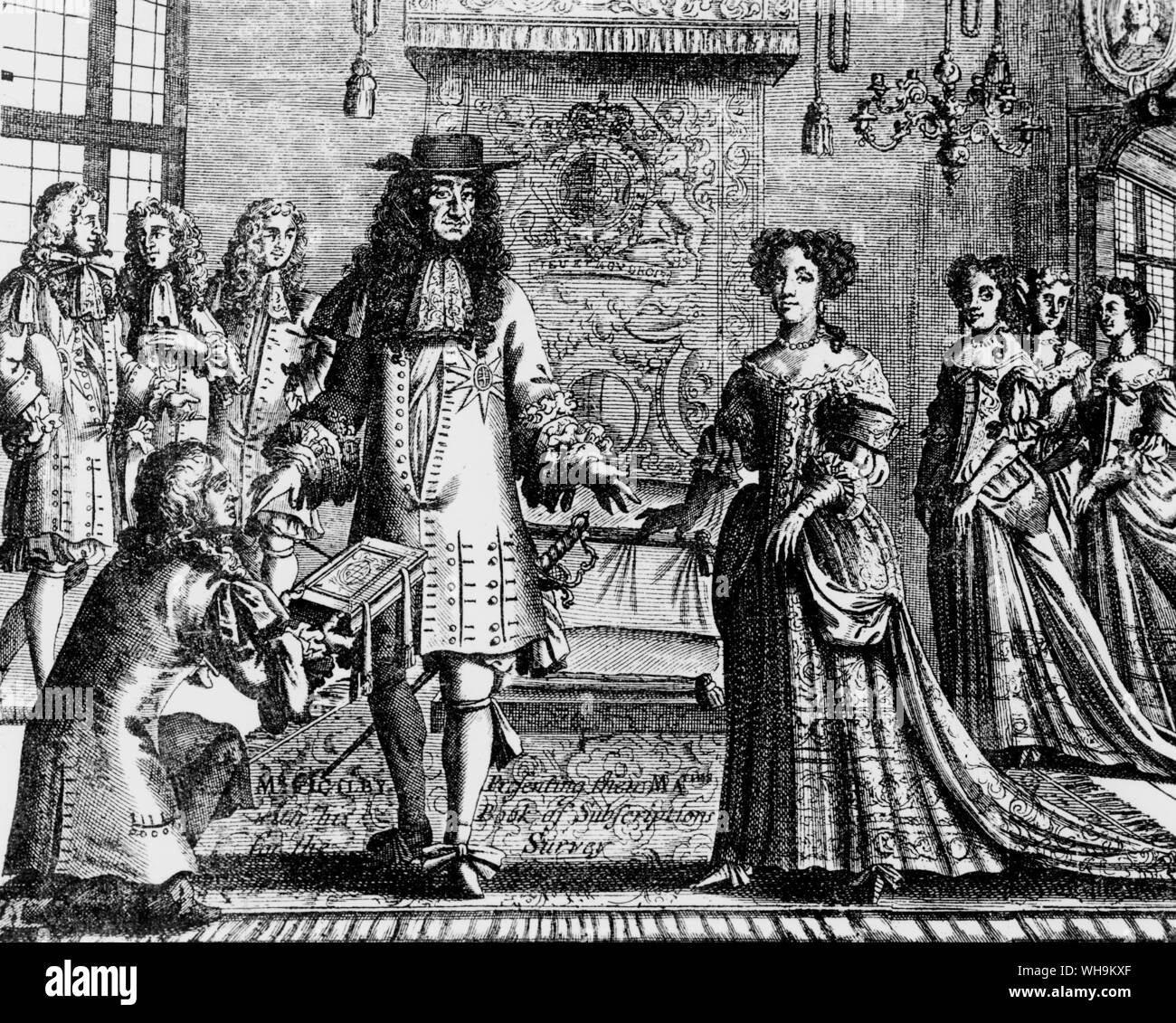 König Charles II (1630-85), ab 1658 König und Königin Catherine. Stockfoto