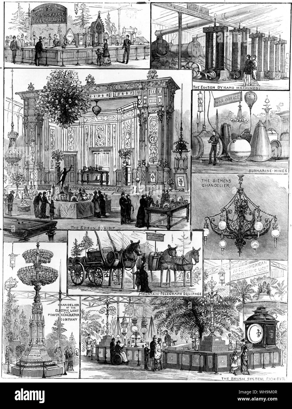 Crystal Palace, 1882. Mit elektrischem Licht und Edison Dynamos. Stockfoto