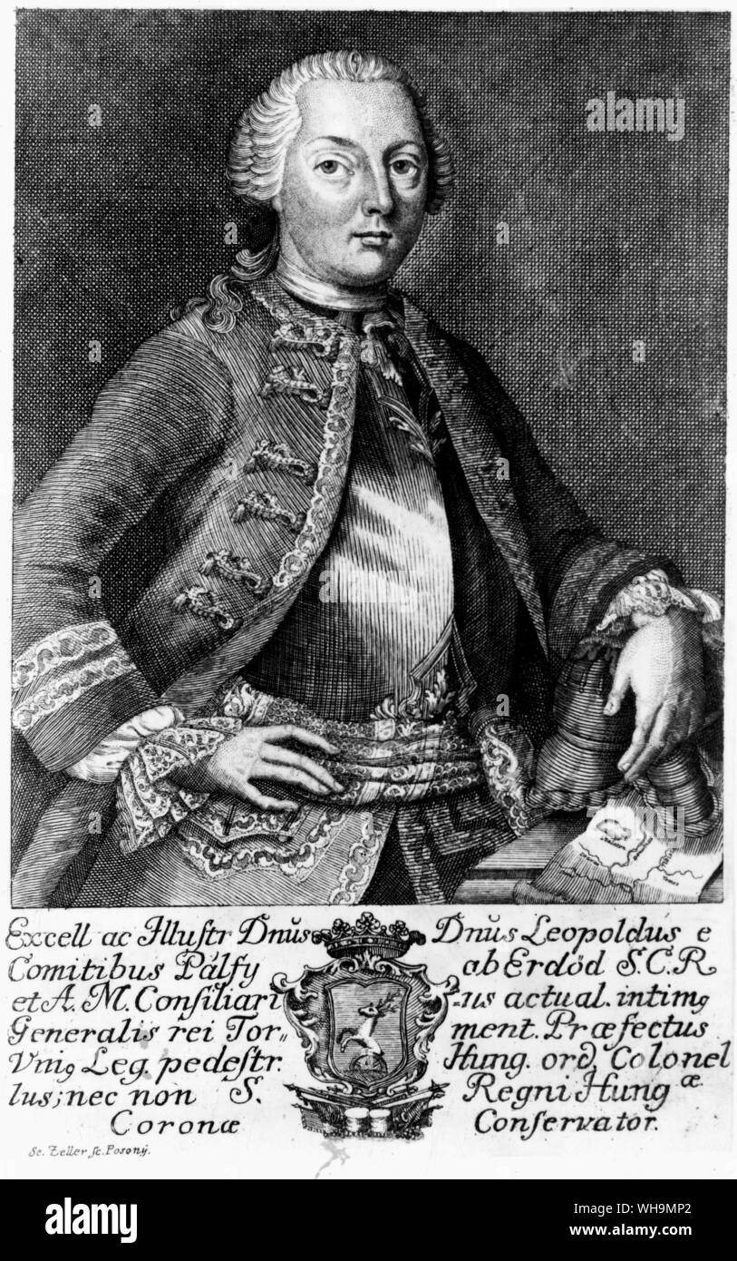 Graf Palffy (1716-1773). Kupferstich von S. Zeller. Stockfoto