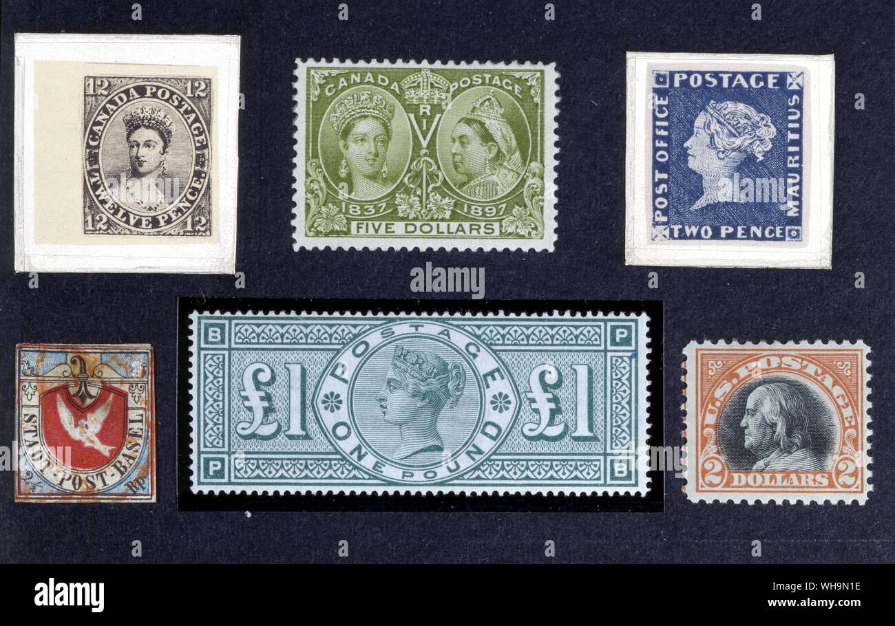 Briefmarken sammeln Stockfoto