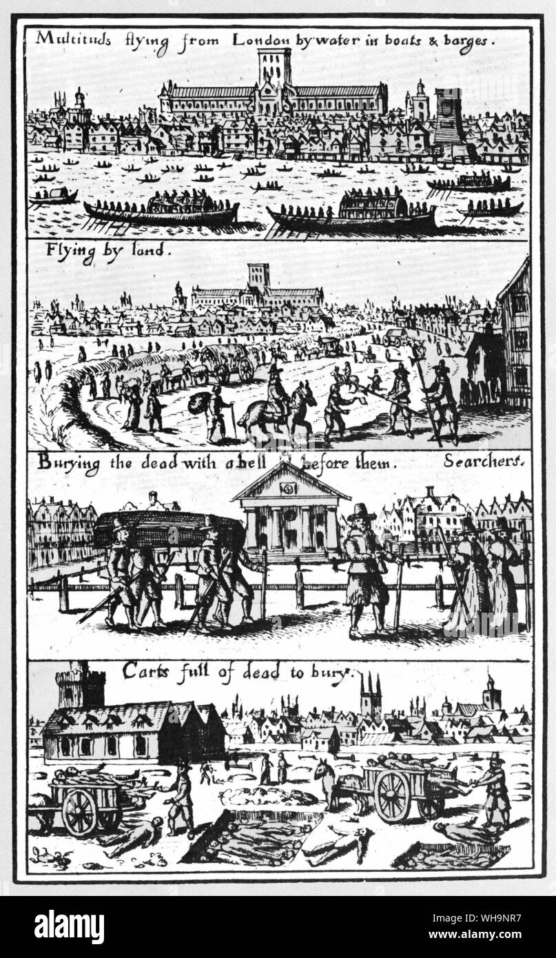 Abbildungen der große Brand von London, 1666. Stockfoto