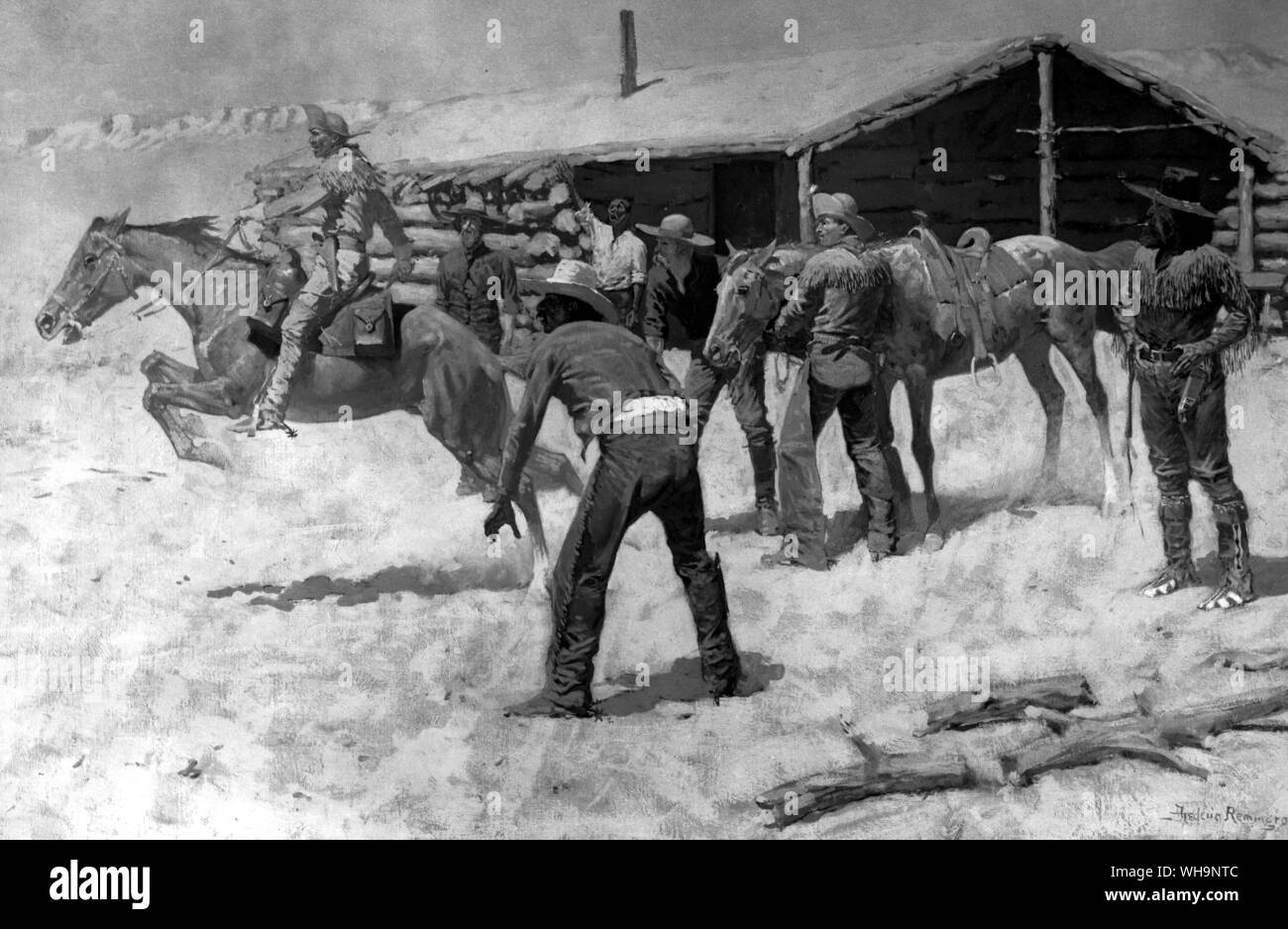 Kommen und Gehen der Pony Express von Frederick Remington, 1900 - Foto aus Mark Twains Biographie Stockfoto