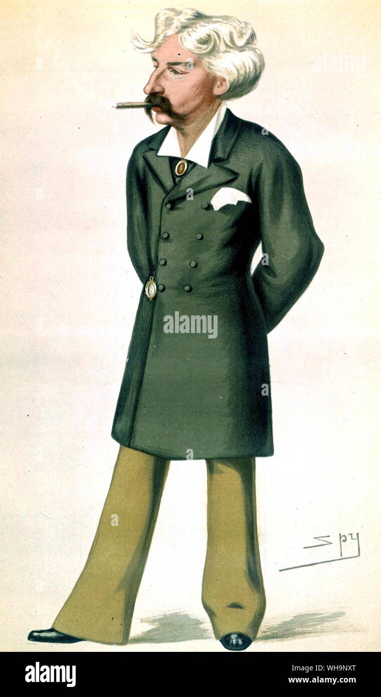 Bret Harte von Spy. "Ich denke, dass sein Herz nur eine Pumpe war und hatte keine andere Funktion." Autobiografie - Foto von Mark Twains Biographie Stockfoto