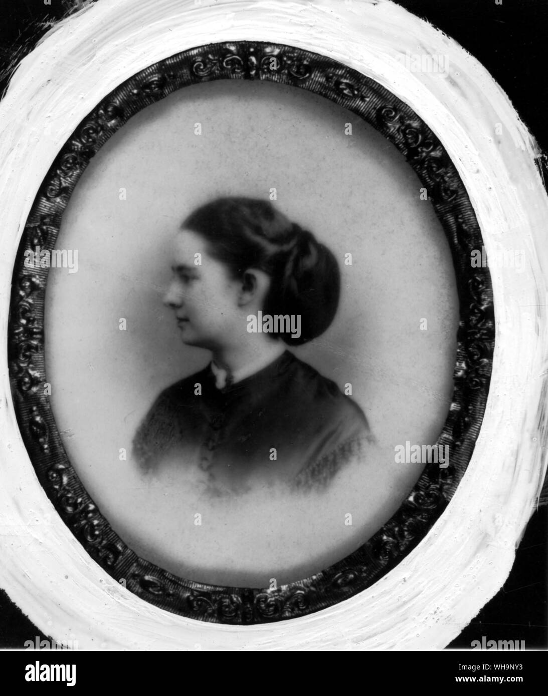 Das wahre Glück meines Lebens." Olivia Langdon: "Ich sie zuerst in der Form eines Elfenbein Miniatur sah ... im Sommer 1867, als sie in ihrem zweiundzwanzigsten Jahr.' Autobiografie - Foto von Mark Twains Biographie Stockfoto