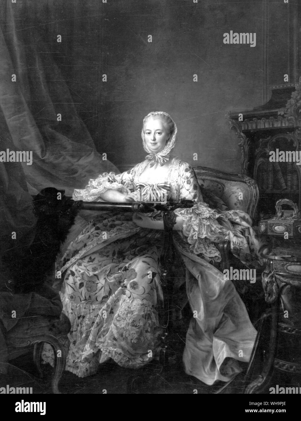 Einer der letzten Porträts von Madame de Pompadour, vermutlich gemalt nach ihrem Tod, durch Francois-Hubert Drouais. Stockfoto