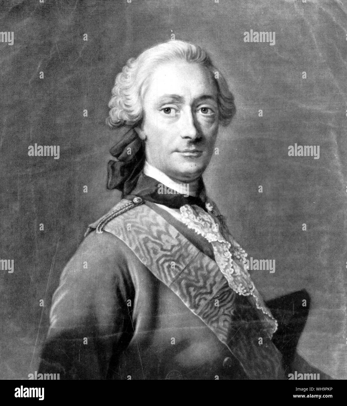 Louis-Jules Barbon Mazarini Mancini, Duc de Nivernais aus einem Stich von J. McArdell nach dem Porträt von Allan Ramsay Stockfoto