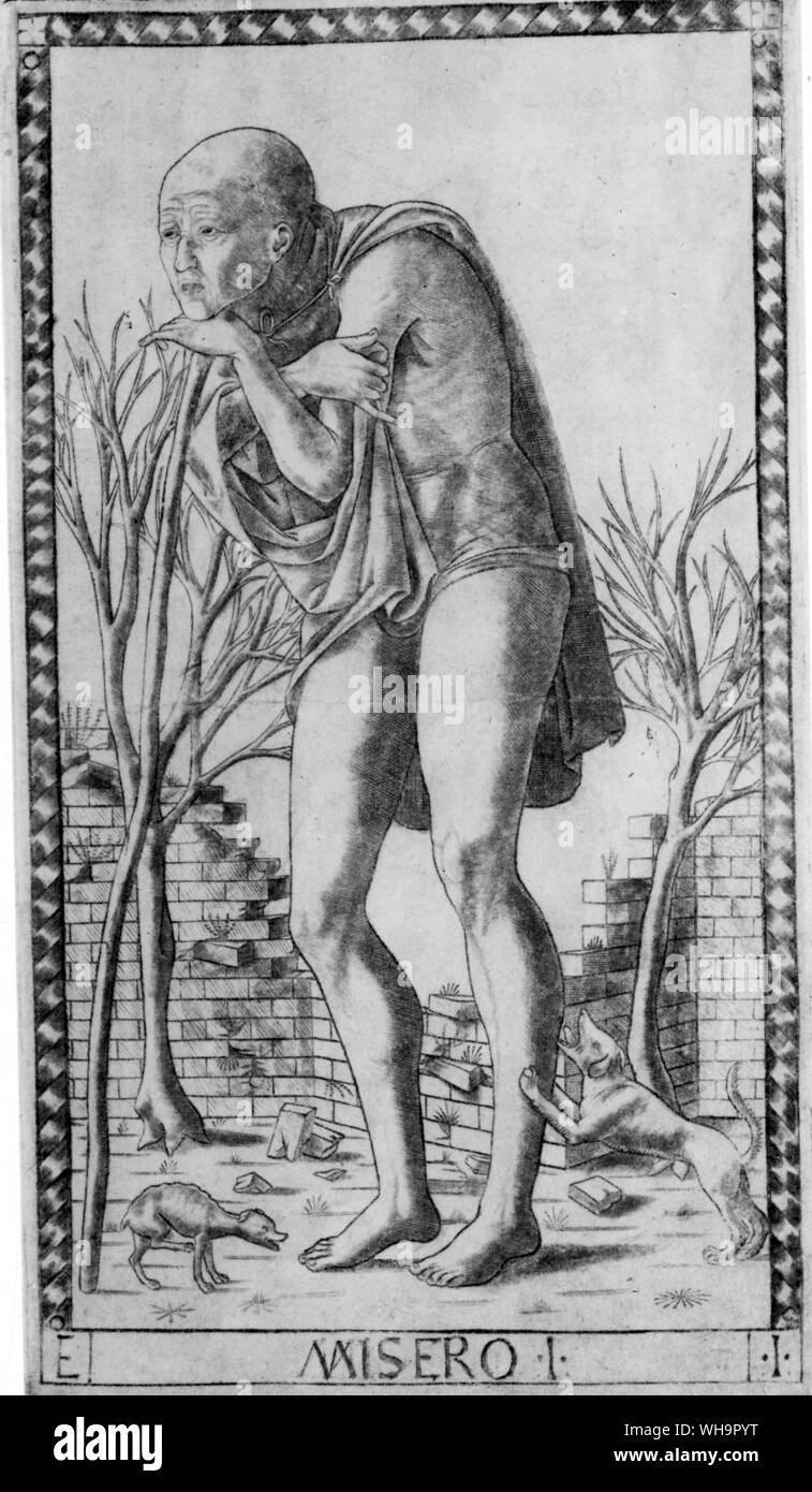 Elend, ein Bettler, in der Reihe der Darstellung der zehn Bedingungen leben, ist Teil des "antegna' pack Stockfoto