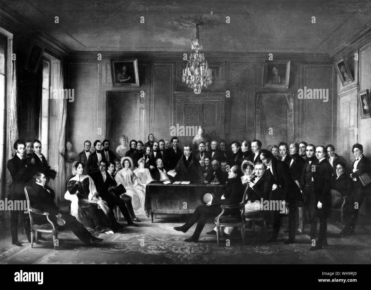 Queen Victoria besucht Frankreich und besucht einen Vortrag. Stockfoto