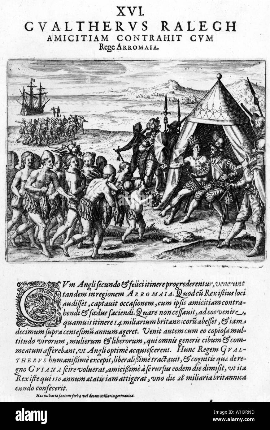 Sir Walter Raleigh in Trinidad, 16. Stockfoto Sir Walter Raleigh in Trinidad, 16. Stockfoto
