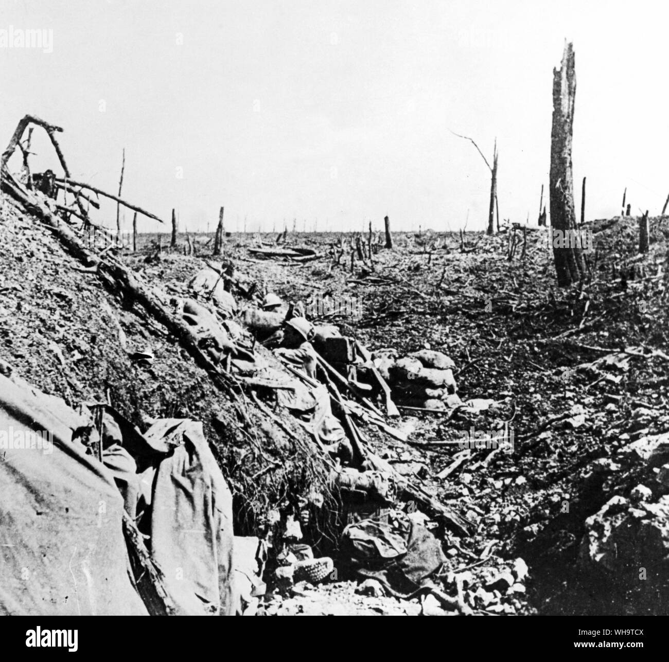 WW1: Frankreich: die Truppen in der Frontline Gräben, 1915. Stockfoto