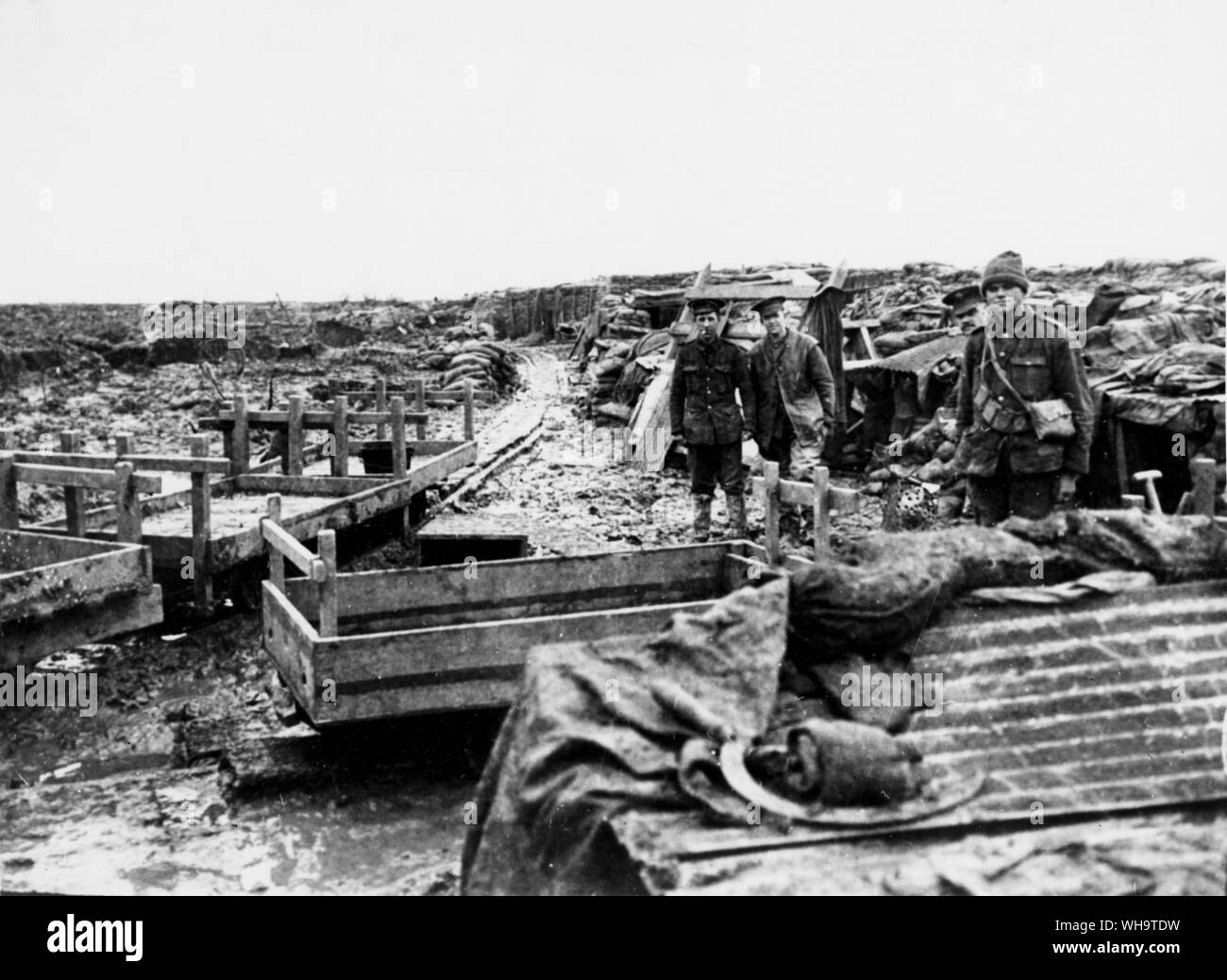 WW1: Frankreich: Graben Eisenbahn als der "Große Zentrale', Laventic, 1915 bekannt. Stockfoto