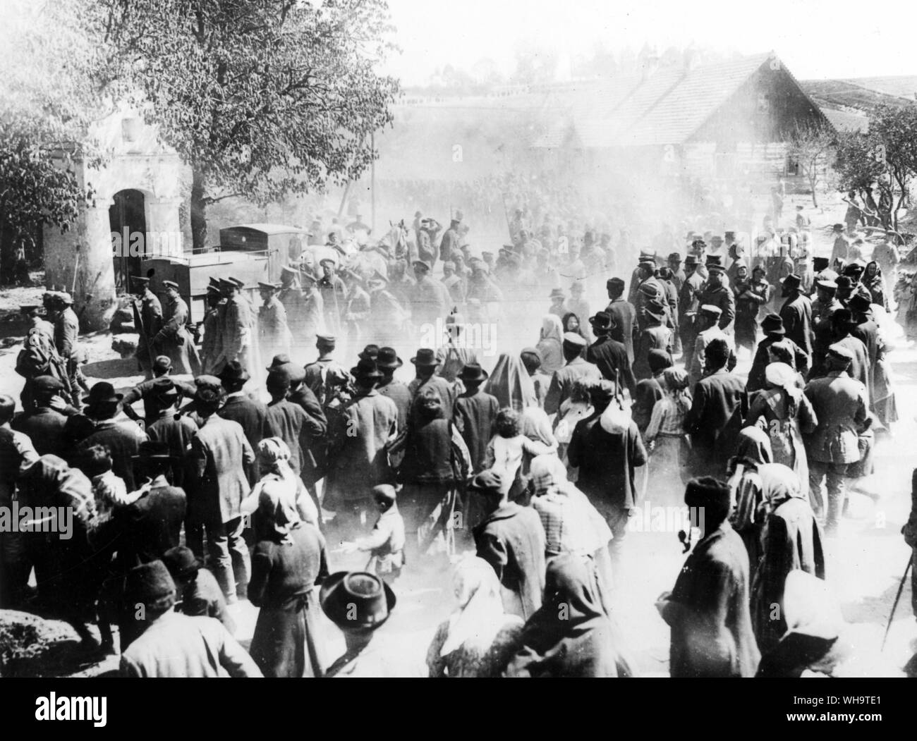 WW1: Frankreich: Deutsche Truppen durch Przemysl, 1915 marschieren. Stockfoto