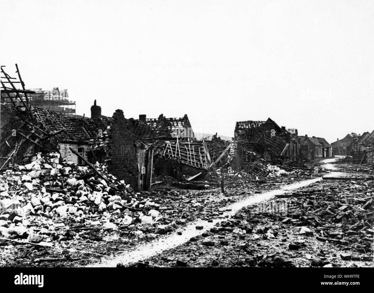 WW1: Frankreich: Loos Ruinen in Kirche Viertel, 1915. Stockfoto