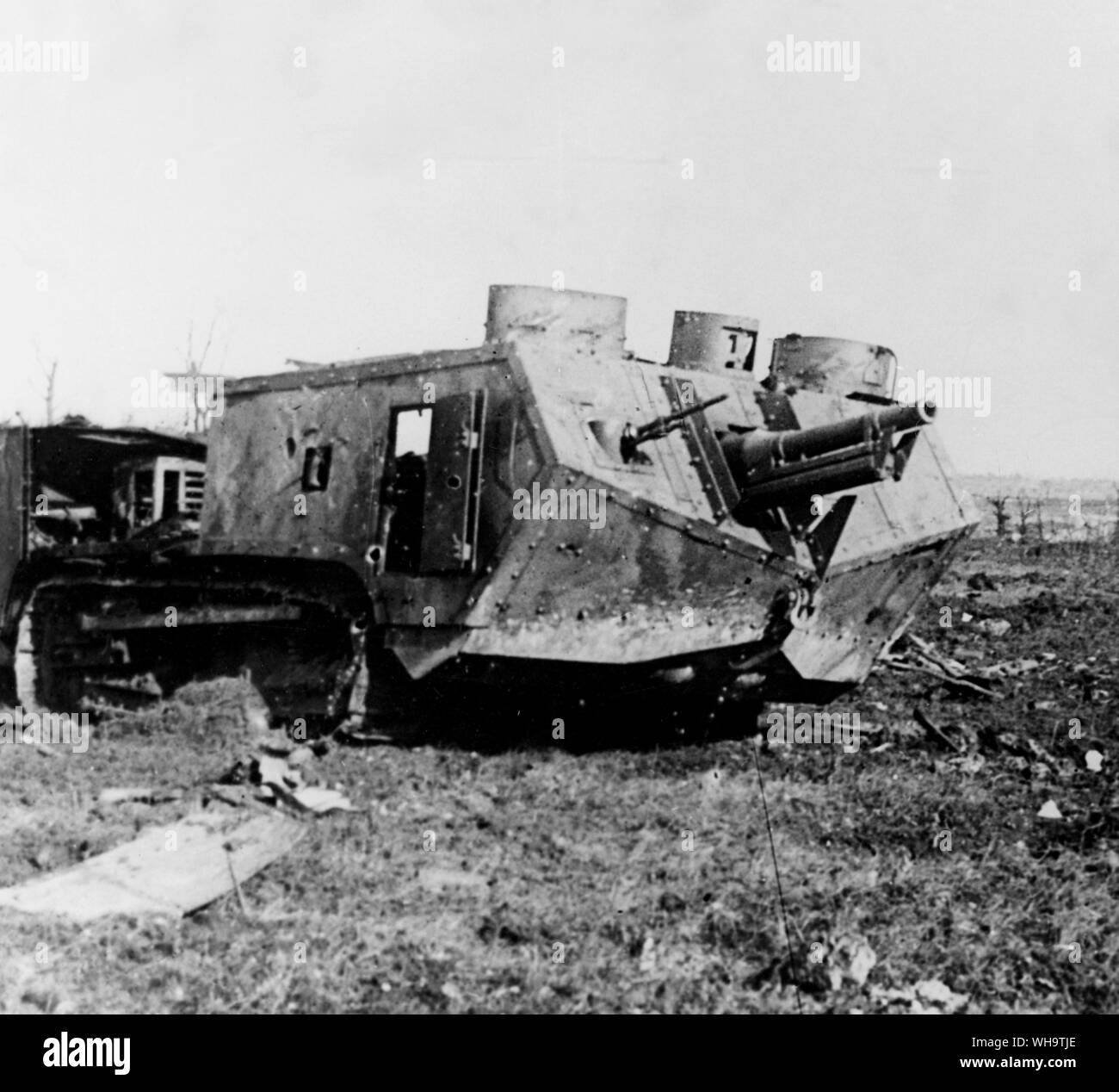 WW1/Frankreich: Tank Laffaux. Stockfoto
