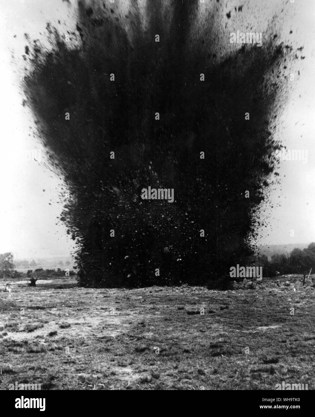 WW1/Frankreich: eine Mine in die Luft jagen bei Vimy Ridge. Stockfoto