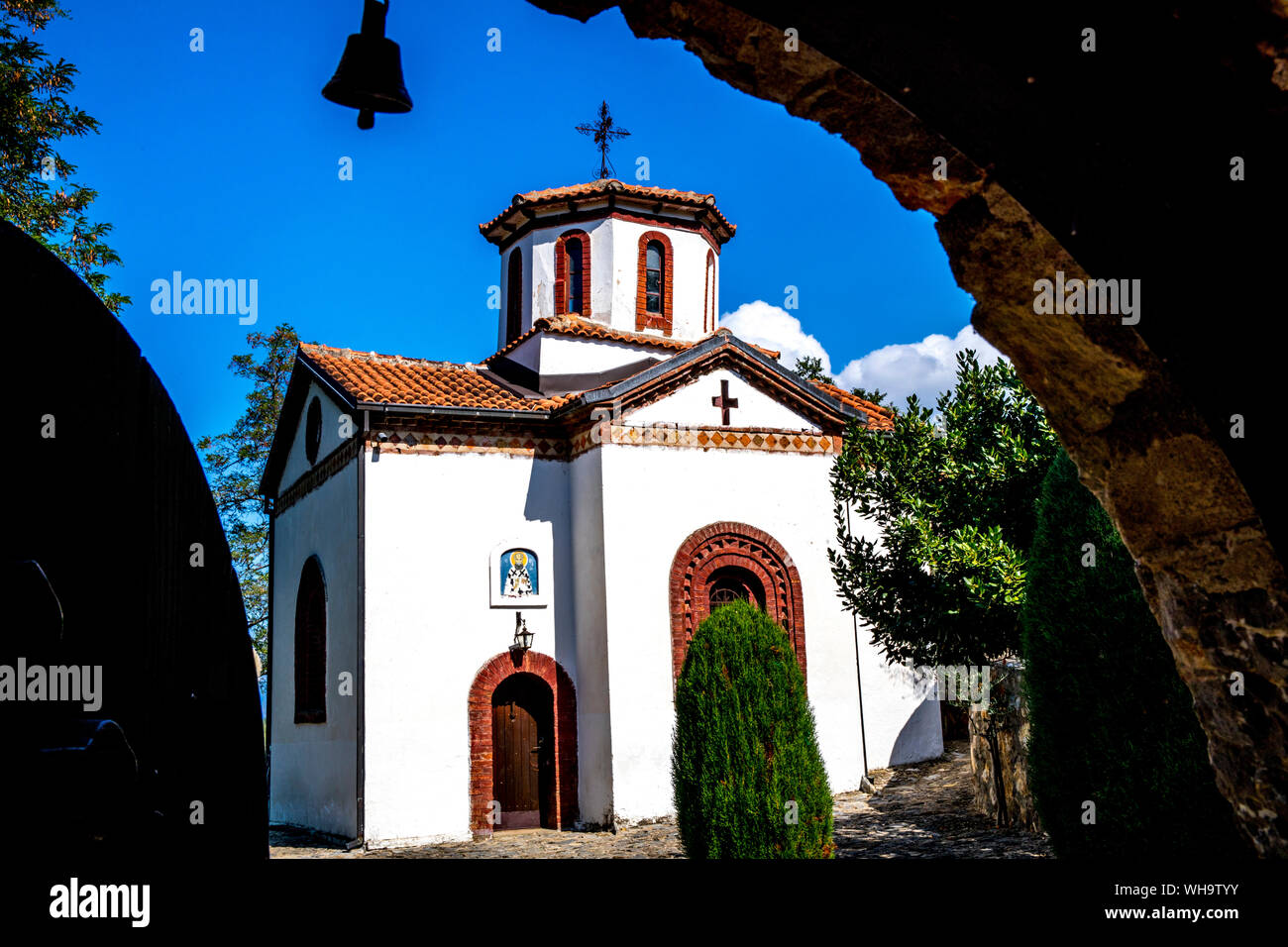 St. Athanasius Kirche, Naum Klosteranlage, Sveti Naum, Republik Mazedonien, Europa Stockfoto