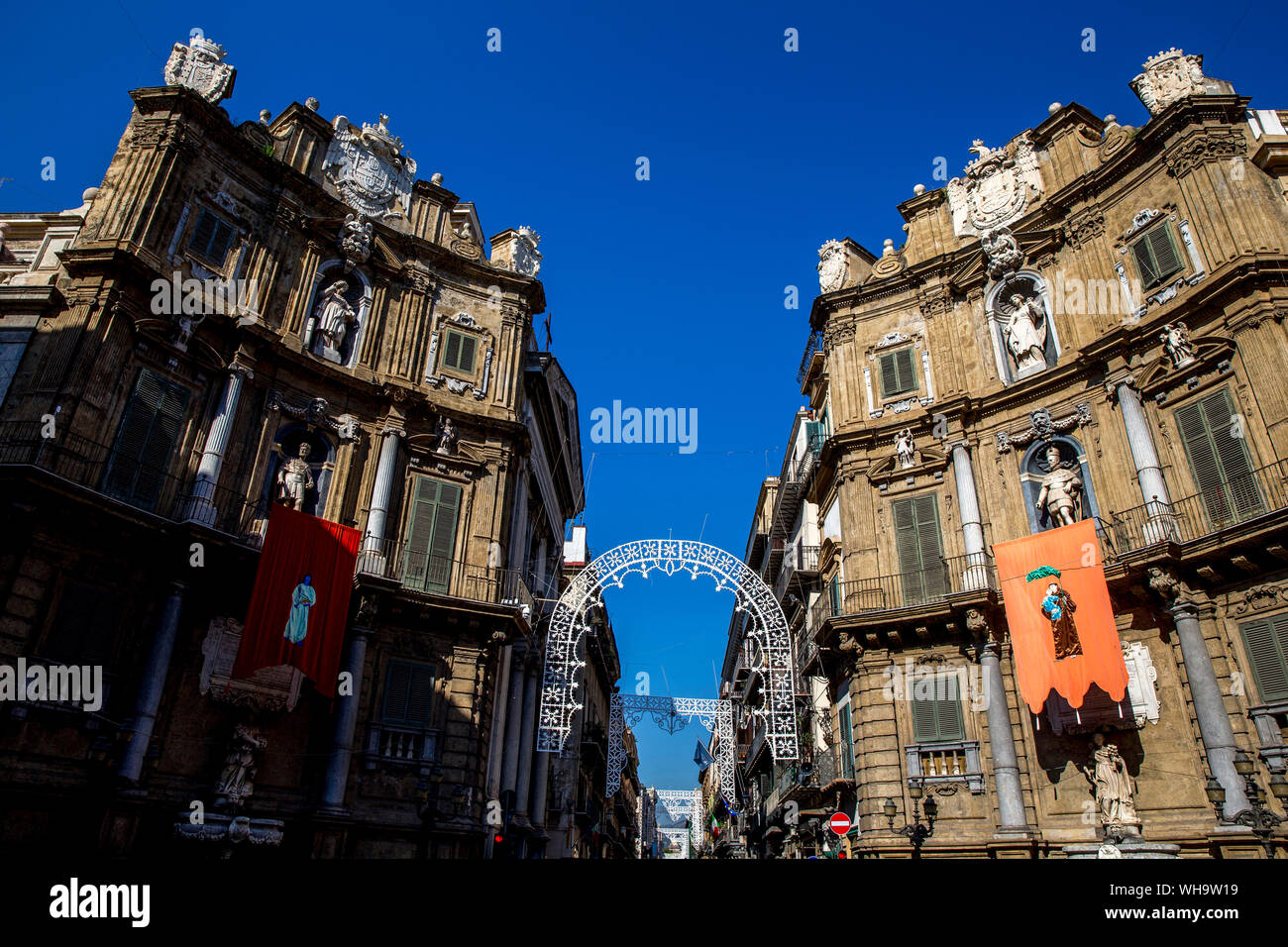 Quattro Canti, Palermo, Sizilien, Italien, Mittelmeer, Europa Stockfoto