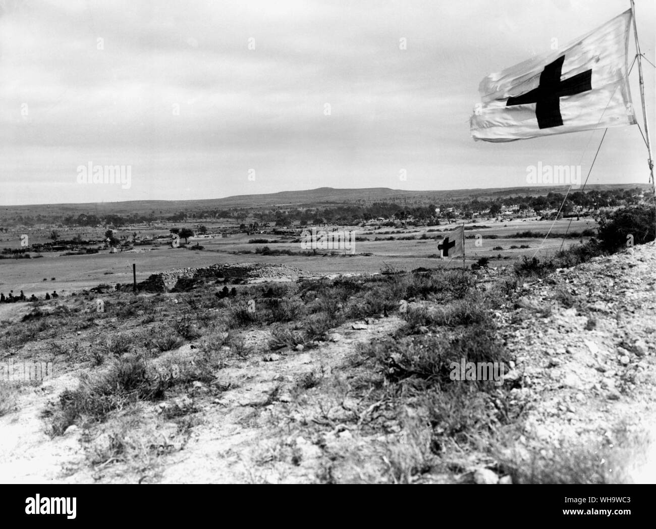 WW1: Achi Baba von der Website von Nr. 17 Schreibwaren Krankenhaus auf dem hohen Boden oben Lancashire Landing. Stockfoto
