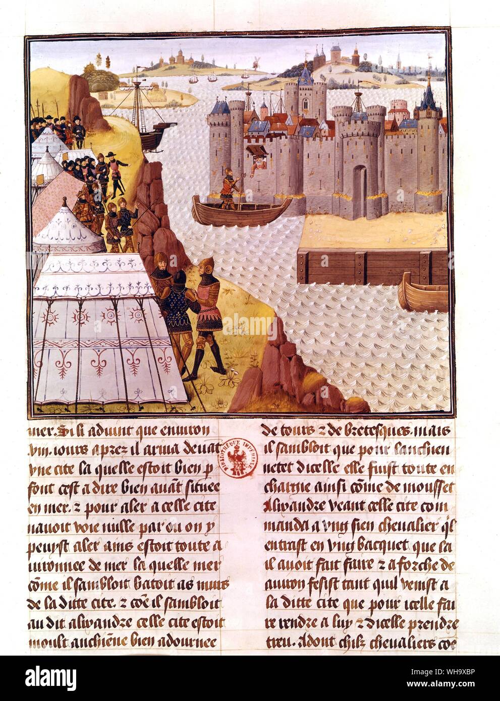 Die mittelalterliche Romantik von Alexander und der Wonderstone Stockfoto