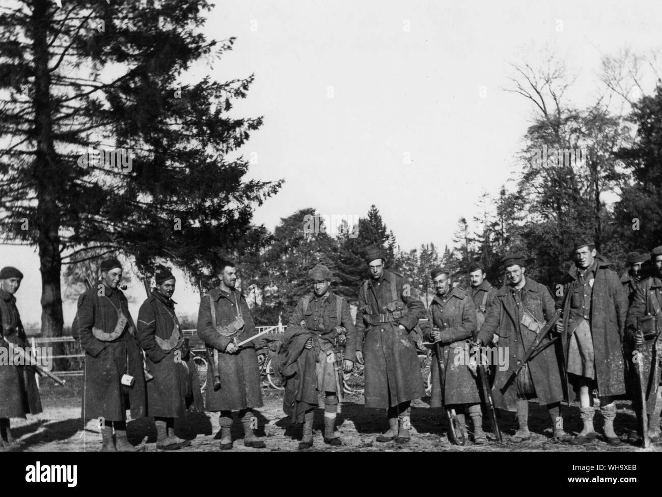 WW1: Reste der London Scottish nach der Schlacht von Messines. 31. Oktober 1914. Ridge, der von den Deutschen am 1. November 1914 gefangengenommen. Stockfoto