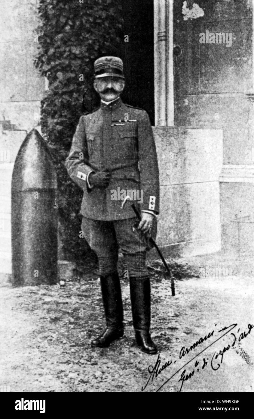 WW1: 10. Gen. Ricci-Armani Armano. Comando Truppe Altpiani - Comandante. Stockfoto