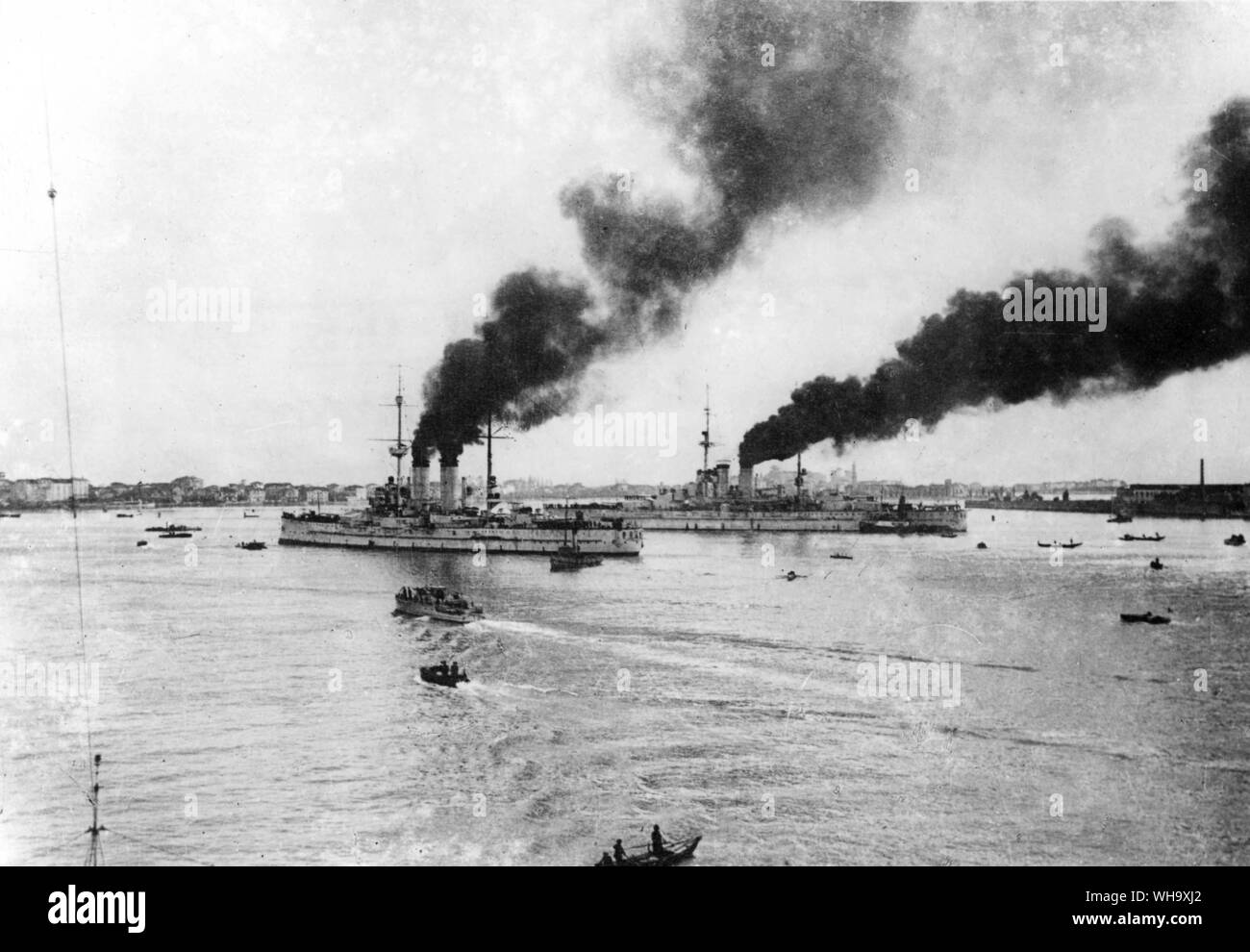 WW1: Venedig. Österreichische Schiffe in Aktion. Stockfoto