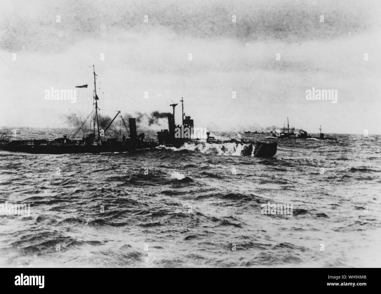 WW1: deutsche Torpedoboote auf See. April 1917. Stockfoto