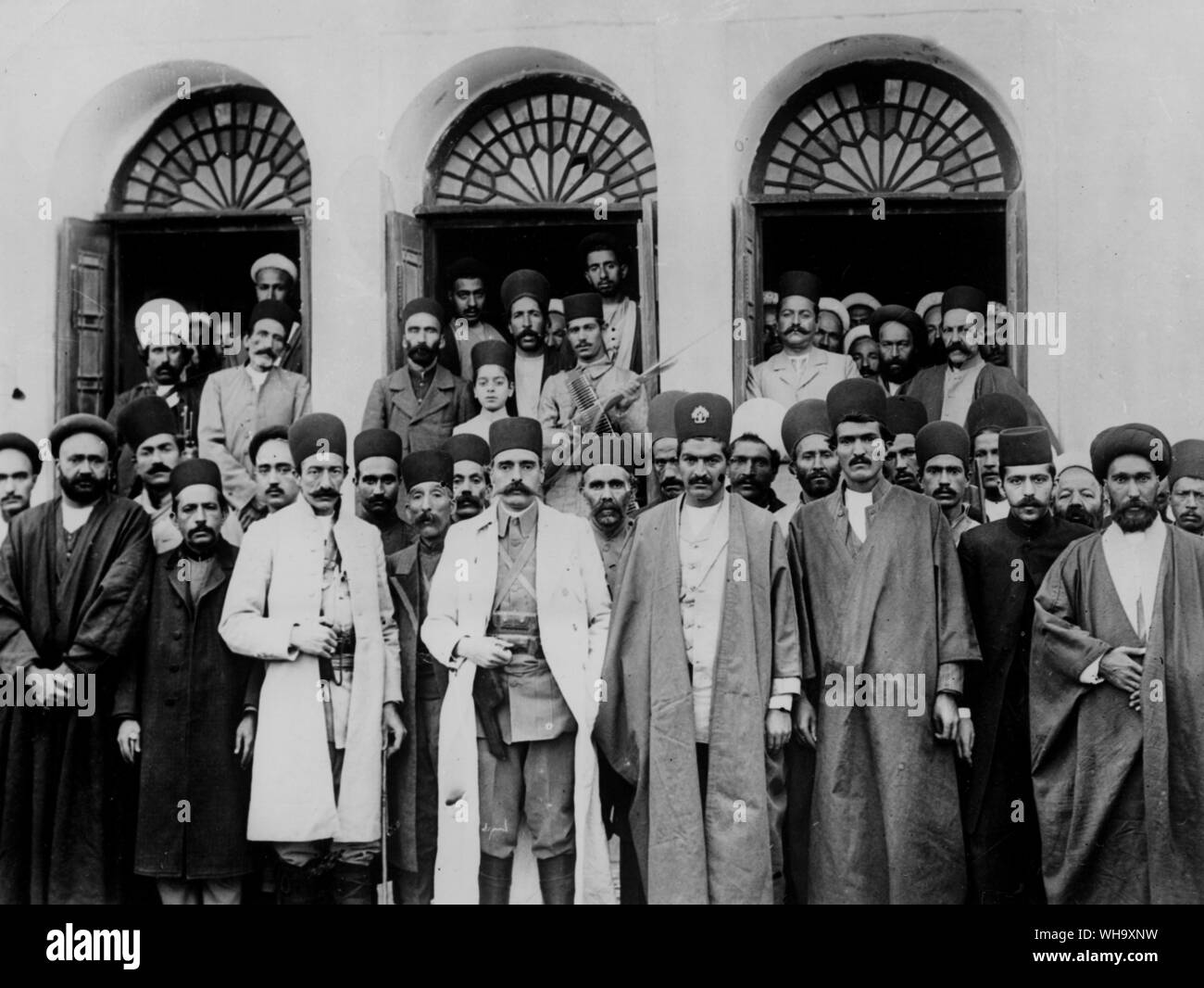WW1: Süd persische Kraft. Honoratioren der Yezd, die am 14. August 1916 erreicht wurde. Stockfoto