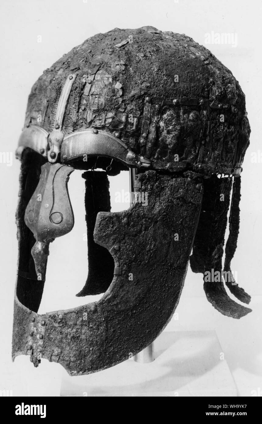 Bügeleisen Helm, des 7. Jahrhunderts. Stockfoto