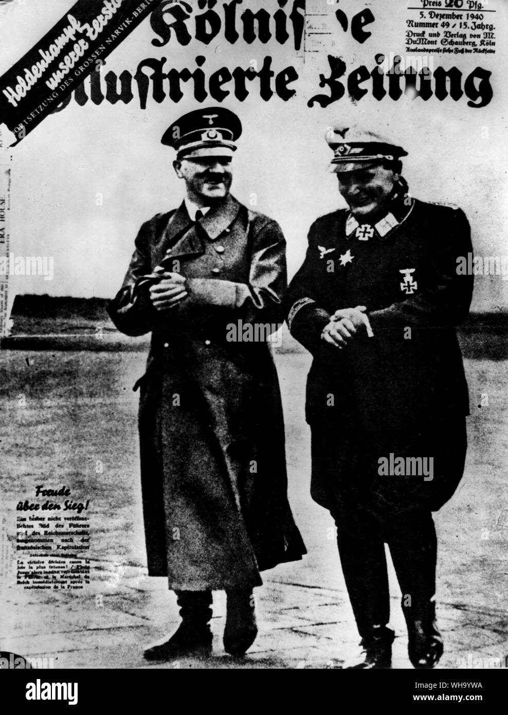 WW2: Dez. 1940. Hitler und Göring, nach der französischen Kapitulation. Stockfoto
