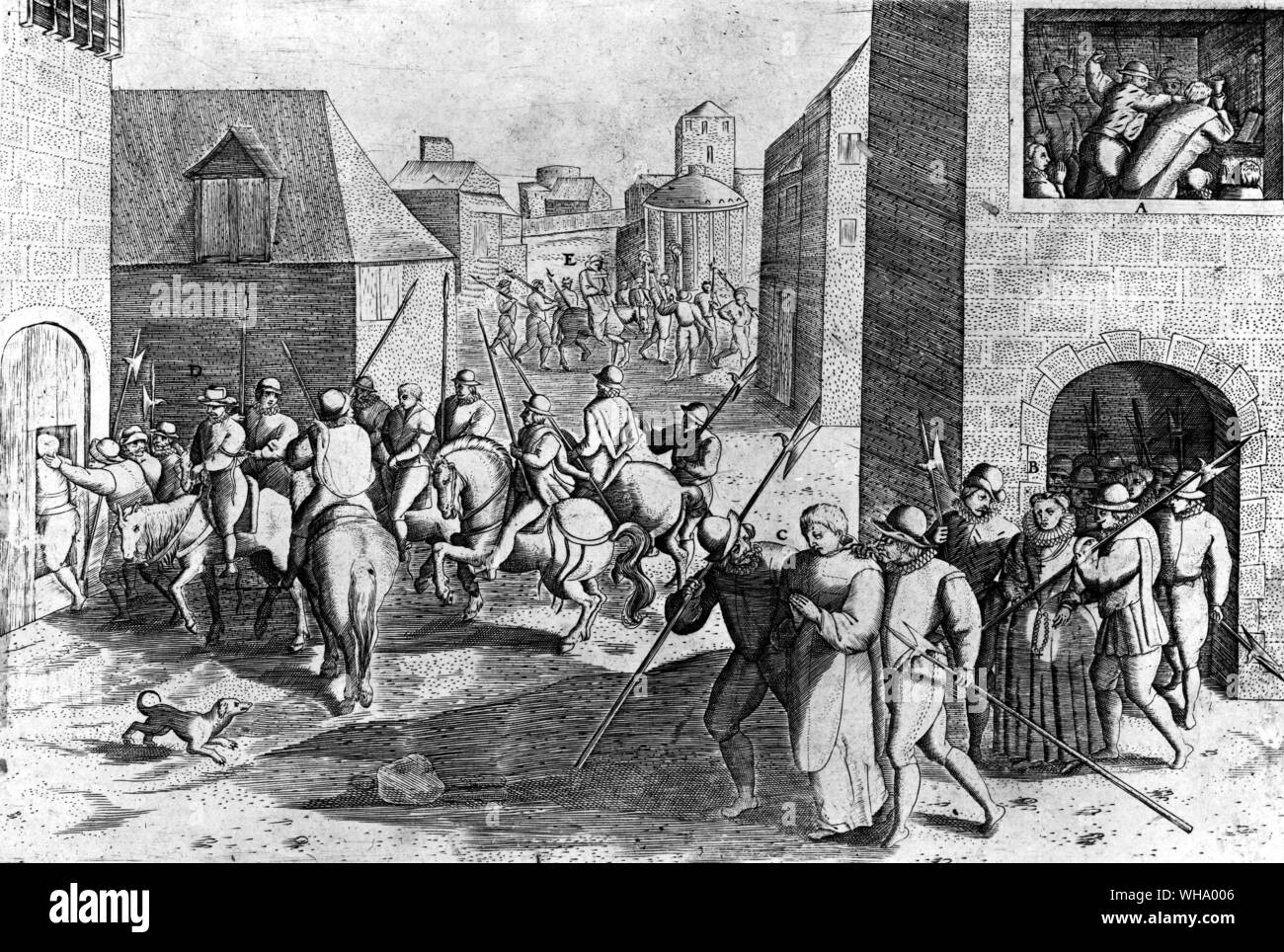 Festnahme von Cathoics während der Regierungszeit von Königin Elizabeth I. Stockfoto