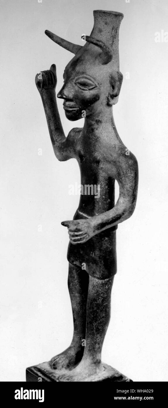 Figur aus Bronze des Nordens syrischen Gott, Teshub. Stockfoto