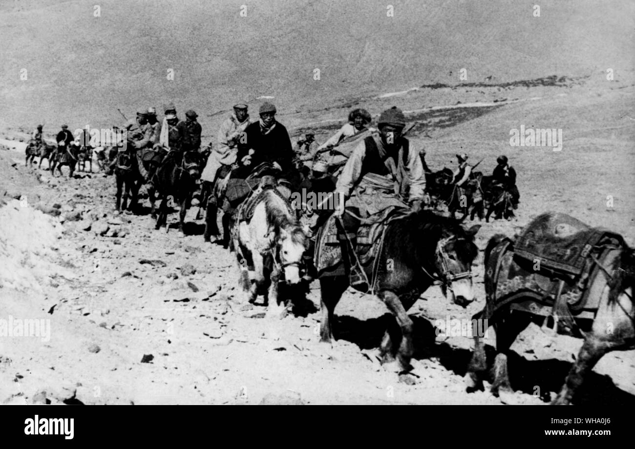 Dalai Lama die Flucht aus Tibet, 1959. Stockfoto