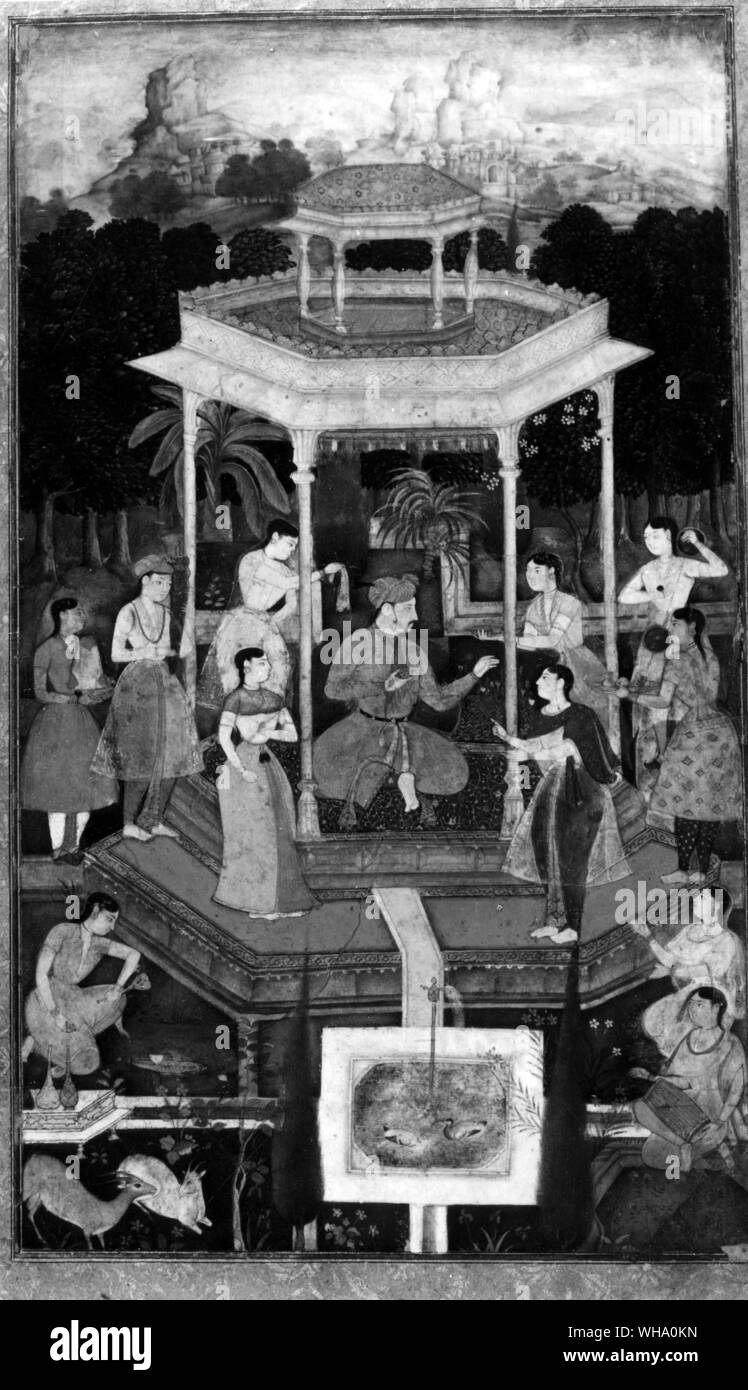 Jahangir thront Anfang des 17. Jahrhunderts. Stockfoto