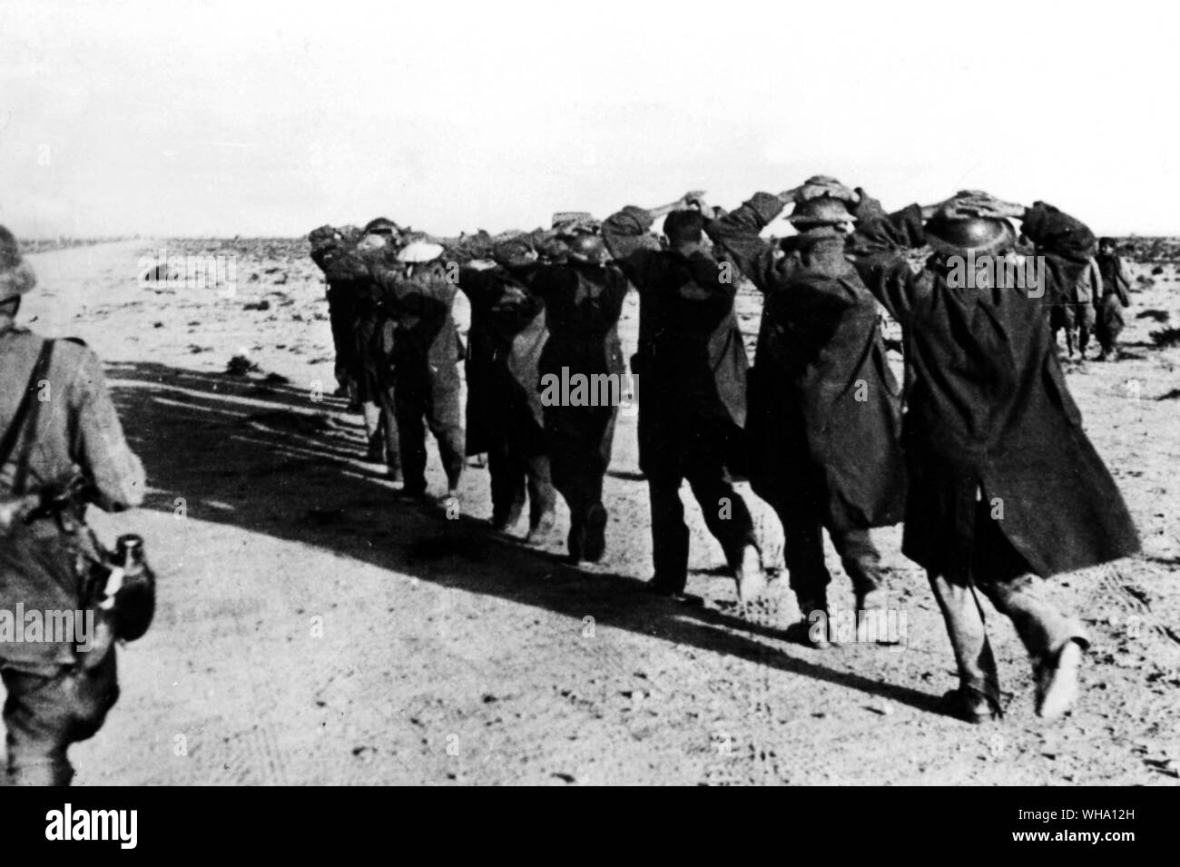 WW2: Britische Truppen während der Schlacht um Tobruk, Afrika erfasst. Stockfoto