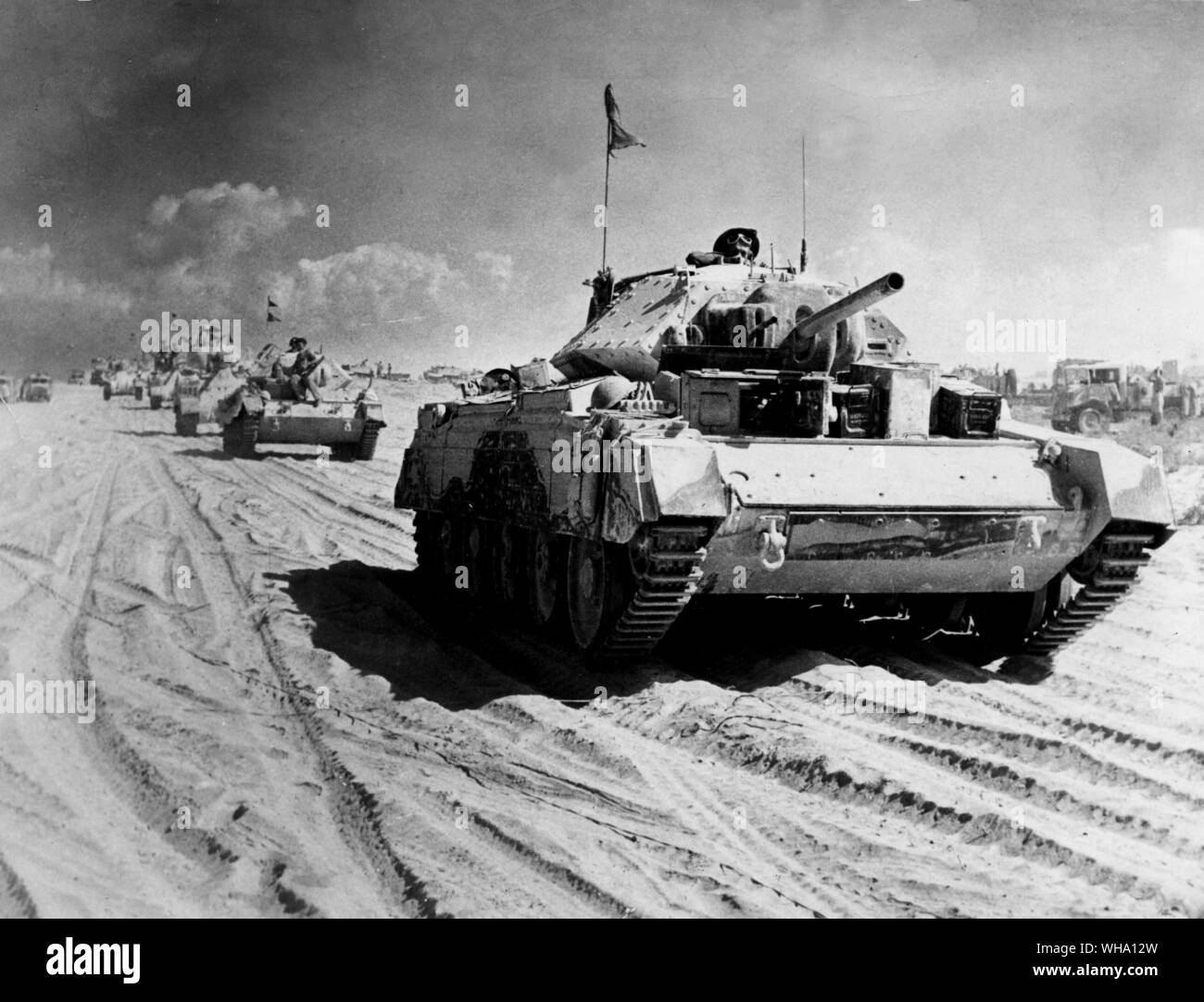 WW2: Desert Tank in Alamein. Stockfoto