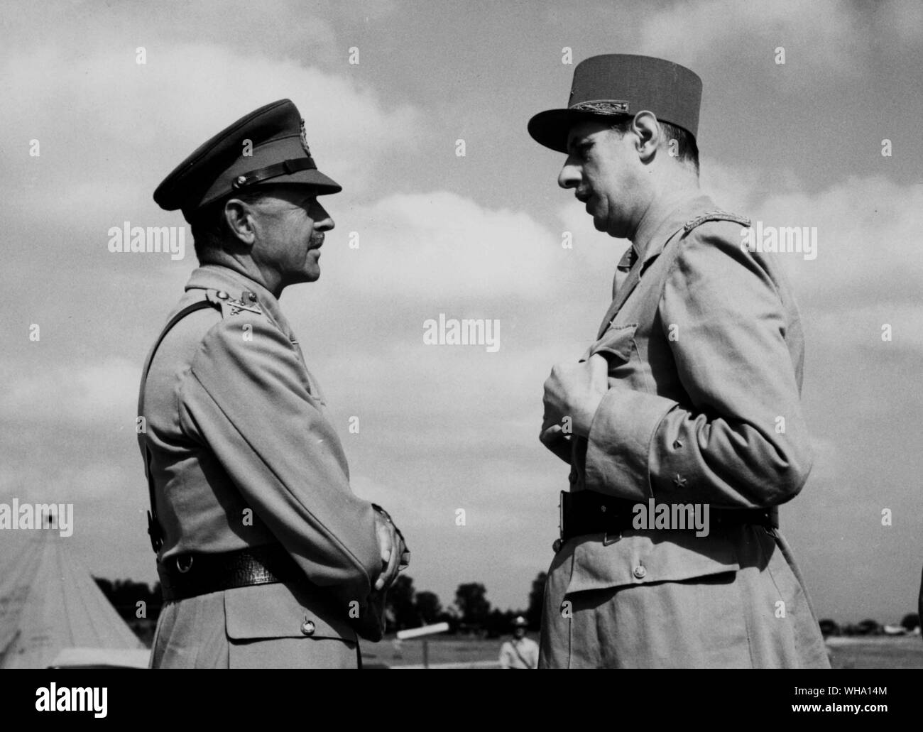 WW2: General Alexander und De Gaulle in Nordafrika. Stockfoto